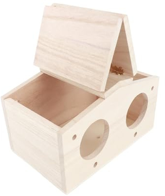 Dioche Nichoir pour Perruches en Bois pour Animaux de Compagnie – Nichoir en Bois de Platane Durable pour Hirondelles et Perroquets – Design Mignon de Cabane en Rondins, Parfait pour l'élevage en