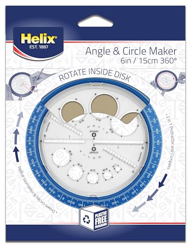 Helix 36002 Rapporteur circulaire pour réaliser angles et cercles