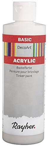 Rayher Hobby Rayher 38052102 Acrylic Bastelfarbe, weiß, Flasche 236 ml, Bastelfarben für Erwachsene und Kinder, Acrylfarbe auf Wasserbasis