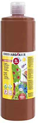 Eberhard Faber 578976 - Pittura a dita EFA Color, rossiccio, 750 ml, lavabile e ad asciugatura rapida