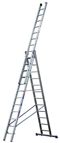 Gierre UB-AL405 AL405-Escalera 3 tramos combinada de Aluminio Modula 3x7, Negro, 7 peldaños