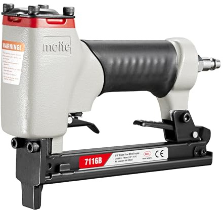 meite 7116B Upholstery Stapler 22 Gauge 3/8-Inch Crown or C Crown 1/4-Inch to 5/8-Inch Length Pneumatic Fine Wire Stapler