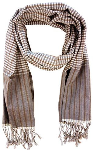 Krama Krama Foulard traditionnel du Cambodge marron Châtain
