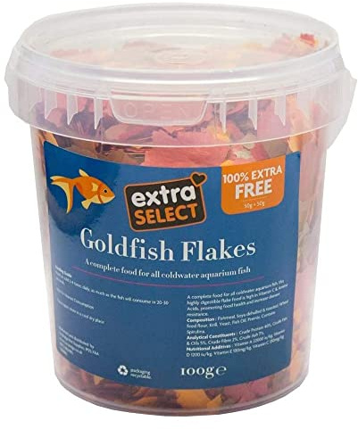 Extra Select Complete Dry Goldfish Flake Feed, 50 gm + 50 gm Free