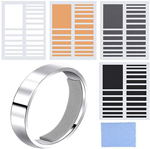 Chuangdi 8 Blätter Unsichtbarer Ring Sizer Loser Ringgrößenversteller zum Befestigen von Breiten Ringen, 152 Stück Isgesamt, 4 Farben, 2 Arten von Dicke