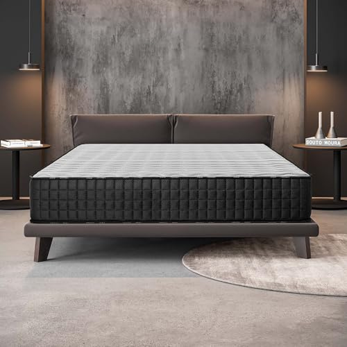 NATURALEX - Matelas Titanium 70x190-26 cm - Accueil Mousse mémoire de Forme + Blue Latex - Soutien Mi-Ferme - Respirant - 7 Zones - Réversible - Couchage indépendant - Fabriqué en Europe