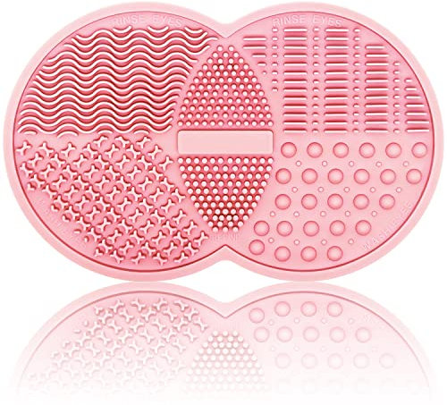 Tapis de nettoyage en silicone pour pinceaux de maquillage et éponge Rose