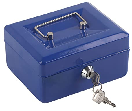 Coffre-fort et Coffre-fort, Mini Petits Coffres-forts avec Coffre-fort Noir, Coffre-fort Verrouillable pour Pièces de Monnaie, Coffre-fort Domestique (Bleu)