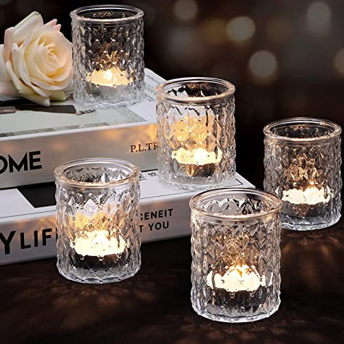 12pcs Transparent Teelichthalter, Teelichthalter Glas Kerzenständer Vintage Für Kerzen Deko Hochzeitsdeko Windlichter Tischdeko