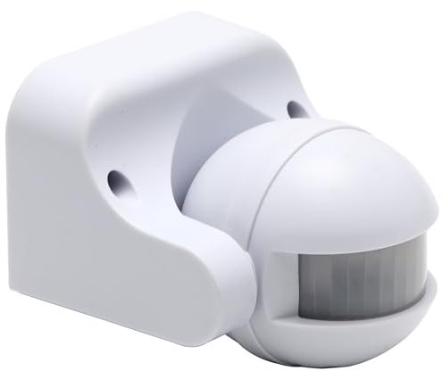 Greluma 1 pièce Interrupteur de lumière à capteur de Mouvement PIR AC220V-240V, Interrupteur Mural Haute sensibilité pour Utilisation intérieure et extérieure, Plage de détection 12 m à 180 °