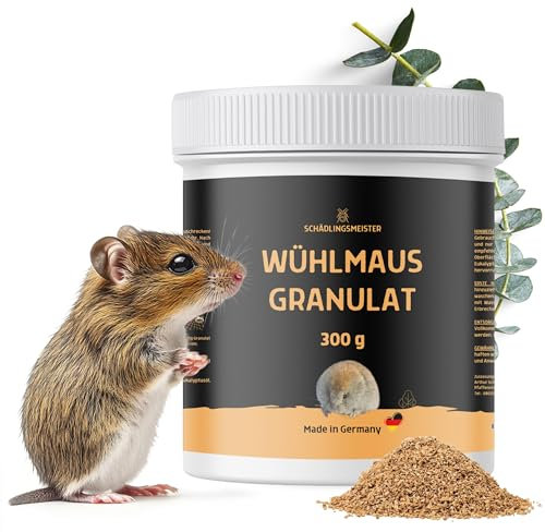 Schädlingsmeister Wühlmaus Granulat - 300g - Eukalyptus Sofortschutz - Langzeiteffekt - Für Garten & Wege - Sicher gegen Untergrabungen - Made in Germany