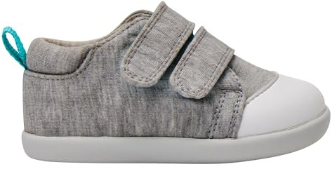 Ten Little First Walker Baby Shoes & Toddler Shoes - Lightweight, Breathable Cotton Baby Walking Shoes - Non-Slip, Wide-Feet Walking Shoes for Babies - Heather Gray, Size 4.5