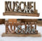 Cepewa Schriftzug | Mangoholz Aluminium 30x7,5x5cm | Dekoaufsteller Tischdeko Aufsteller (1 x Schriftzug Kuschelecke Silber)