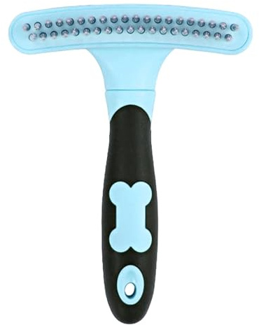 Pet Grooming Rake | Double Row Undercoat Brush | Extra Wide Dematting Undercoat Rake Comb | Dog Rake With Anti-Slip Handle Reduces Shedding | Deshedding Dematting Tool For Dogs And Cats