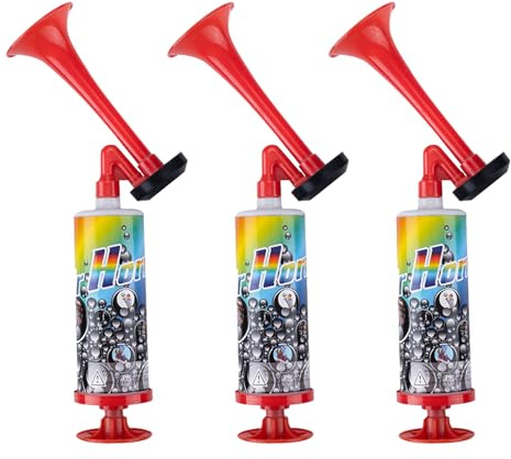 DXPETA 3 Pcs Horn, Air Horn Handheld, Air Horns, Airhorn, 110 dB Metal Red Air Horn for Sports, Football, Boating, Sports Events, Birthday Parties