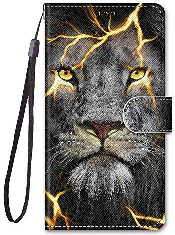 Ucikov Flip Phone Case for Samsung Galaxy A05s, PU Leather Flip Wallet Case Cover with Card Compartment and Stand Function, Lion Pattern
