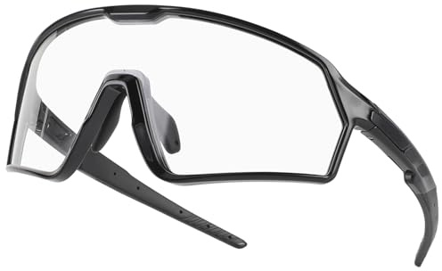 BangLong Photochromic Cycling glasses for Men Women, Clear Running MTB Sunglasses UV Protection