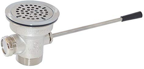 Drain Assembly: 4 1/2 in Overall Dia, Body Ht, 1 Pipe Brass, Nickel, D10-7400, 468F41