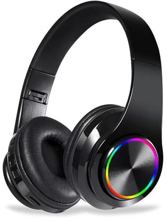 STFMHEZ Bluetooth Headphones Over Ear, Foldable Wireless Headset, Lightweight Headphones with Built-in Noise Reduction Microphone, FM, SD/TF for Online Class, Office, PC, Phone