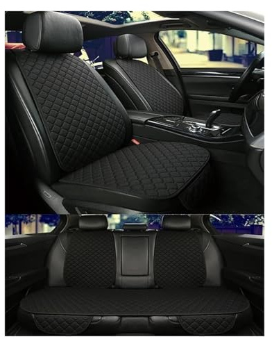 Intérieur De Voiture Housse De Protection pour Siège Auto, Coussin De Dossier Avant Ou Arrière en Lin, pour Tous Les Modèles Automobiles House Siège Voiture(Black 5 Seat)