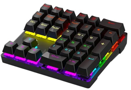 Pavé Numérique Mécanique Étanche À 33 Touches RVB Éclairés Connectivités USB Remplaçables Chaud Capuchons De Touches Ergonomiques Pour Les Configurations Informatiques De Bureau Domicile Claviers