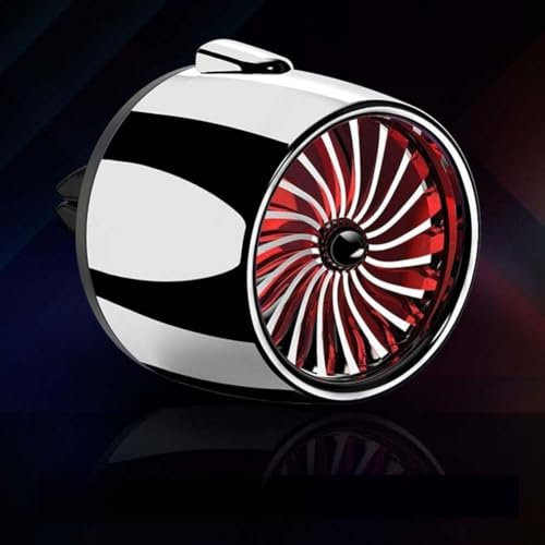 Honseadek Diffuseur d'aromathérapie de voiture pour grille d'aération, désodorisant d'huiles essentielles parfumées avec lumière LED ambiante, rotation à 360°, compatible avec (lumière rouge argentée)