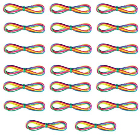 Vauki Lot de 20 tours de doigt, jeu de fil arc-en-ciel, jeu de fil flexible, jeu de doigts pour anniversaire d'enfant, petit cadeau, Avent, cadeau de Noël