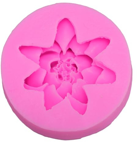 Moldeo de silicona en forma de flor, herramienta de moldeo de flores antiadherente resistente al calor de grado alimenticio para hornear jabones, velas, chocolates, jaleas,