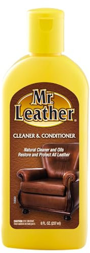 Mr Leather Cleaner & Conditioner 237ml (8oz) – Premium Leather Care for Car Interior, Sofa, Handbags, Jackets, Shoes – Cleans, Conditions, Restores Shine & Protects from Cracks & Fading