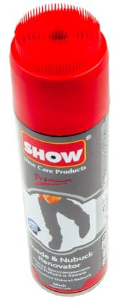 SHOW 250ml Suede Renovator Spray, 1 unit for suede & nubuck shoes and boots (Grey)