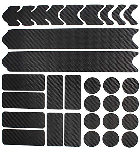 AlphaShield Fahrrad Rahmenschutz Kettenstreben Schutz Folie Aufkleber Rahmen Schutz Carbon MTB BMX Lackschutz Folie K099 K100 (Carbon Schwarz)