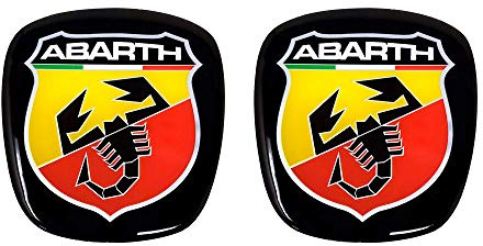 Abarth 32010 Adesivo 3D Logo Anteriore + Posteriore Scudetto Ufficiale per Fiat 500