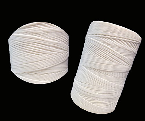 10 m wax ribbon, 1 mm, saddle thread, leather threads, sewing thread, braided, 100% polyester, wax thread, trout threads, sewing, hand sewing thread, craft (white)