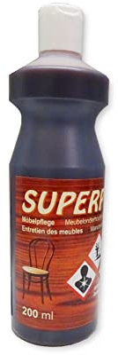 Pramol Möbelpflege -Superpol Dunkel - reinigt & frischt auf, gibt Glanz zurück- hilft bei Wasserflecken - 200ml - Schweitzer Qualität!
