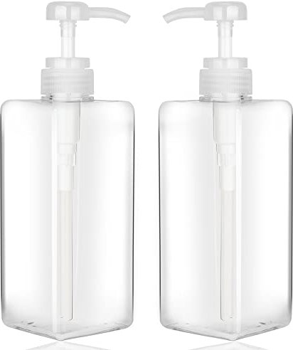 Jansburg Pump, 650 ml, Refillable Plastic Bottle, Empty Soap Dispenser, 650ml-2pcs
