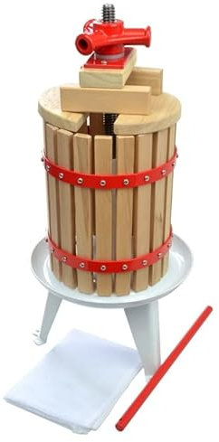 Dixiestore - Presse Fruits Manuelle Avec 2 Toiles Presse Assorties et Levure de Vin - Presse Baies Manuelle - Presse Fruits Presse Vin - Presse Moût - Presse Raisins - Presse Fruits 6 Litres