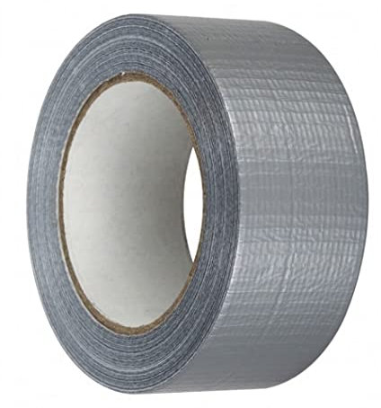 Cinta adhesiva de tela americana reforzada, 50 mm, 10 m, rollo plateado, cable de pegamento