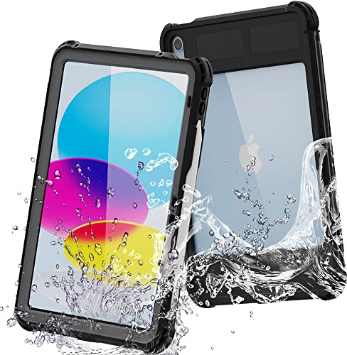 TECHGEAR Vattentätt fodral för iPad 11 A16 2025, iPad 10 2022 (11/10:e generationen) [Poseidon-fodral] Ultrabeständigt vattentätt fodral med inbyggt skärmskydd + hållare och nackrem