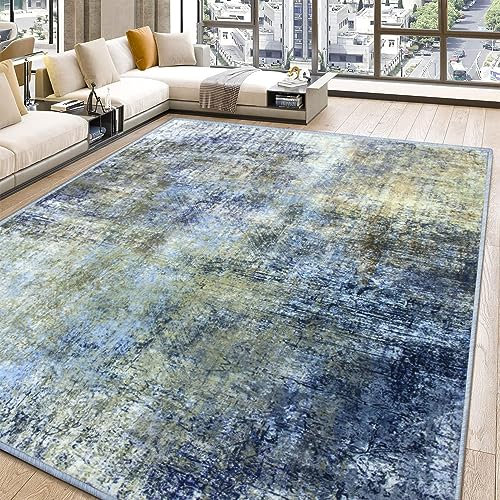 Wohnzimmerteppich 200x300 cm, Teppich Wohnzimmer Moderner Muster Meliert Teppich Rutschfest Kurzflor Optik Bunt Pastell Abstrakt Teppiche fürs Schlafzimmer, Arbeitszimmer, Büro, Flur und Küche