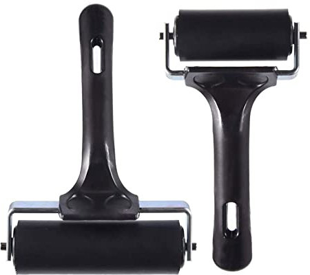 Rullo Inchiostrato,2 Rulli Brayer Per Artigianato, Robusto Strumento Per Stampaggio a Rullo Manuale in Gomma, Rullo in Gomma Per Incisione, Pittura, Kit di Lastre Per Stampa Gel, Rullo Per colla Per