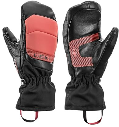 LEKI Griffin 3D Fäustlinge für Damen, warm, wasserabweisend, für Skifahren, Snowboarden und kaltes Wetter, Schwarz-Rose, Größe S