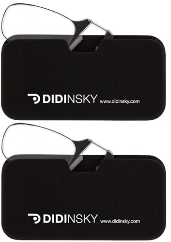 DIDINSKY MOMA Gafas de Lectura Sin Patillas Ultraligeras 4,8g | Gafas Presbicia Portátiles para Leer Menús Móvil y Bolsillo | Antirreflejante Antiarañazos | Estuche Adhesivo