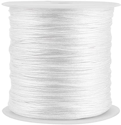 Vit nylontråd, 100 M X 0,8 mm, vecktråd, kinesisk knut, pärlstav för armband, halsband, pärltråd