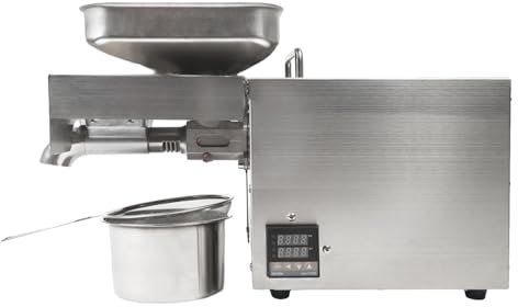 Pressa Olio Elettrico Frantoio Olive 610W Macchina Per Spremere L'olio Temperatura Regolabile 40-240 °C Automatica Frantoio Olio,Arachide, Semi Di Girasole, Semi Di Tè, Semi Di Sesamo, Noccioli Di Noc