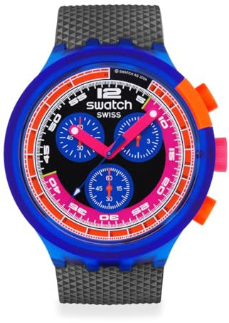 Swatch Montre NEON PARTY TO THE MAX SB06N102 Noir, Bleu, bleu
