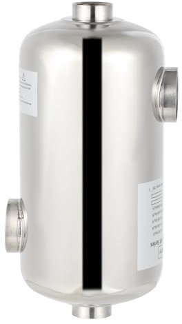 Vigevee Edelstahl Schwimmbadheizer 28KW Edelstahl Schwimmbad Wärmetauscher Pool Wärmetauscher 150 L/Min Poolwasserdurchfluss, Heißwasserfluss 18 L/Min, Schwimmbadwärmetauscher für Poolsystem (28KW)