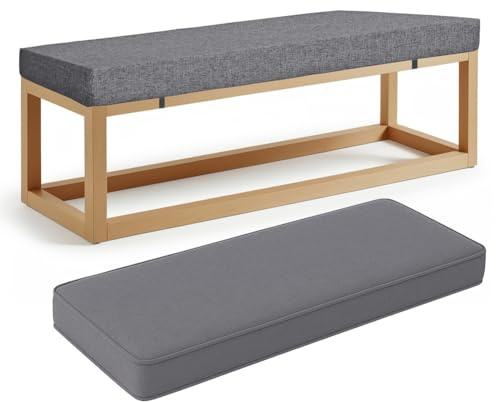 ZSWXF Cuscino per Seduta da Esterno Spesso 5 cm, Cuscino di Ricambio per Panca, Cuscini per Panca, Cuscino per Panca Lavabile Antiscivolo, Cuscini per Panca da Giardino,Grigio,60 x 30 x 5 cm