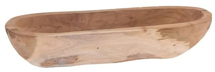 Well Home Cuenco en forma de canoa en madera de raíz de teca 40x11x7cm