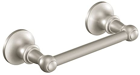 Moen Vale Brushed Nickel Double Post Pivoting Toilet Paper Holder, Wall Mounted Lavatory Tissue Storage for Bathroom, RV, DN4408BN