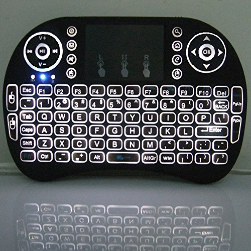 Rii 2.4GHz Mini Wireless Keyboard with Touchpad & LED Backlit, Portable for Laptop/PC/Tablets/Windows/Mac/TV/Xbox/PS3/Raspberry Pi (i8+ Red)